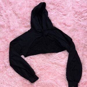 Black Cropped Hoodie